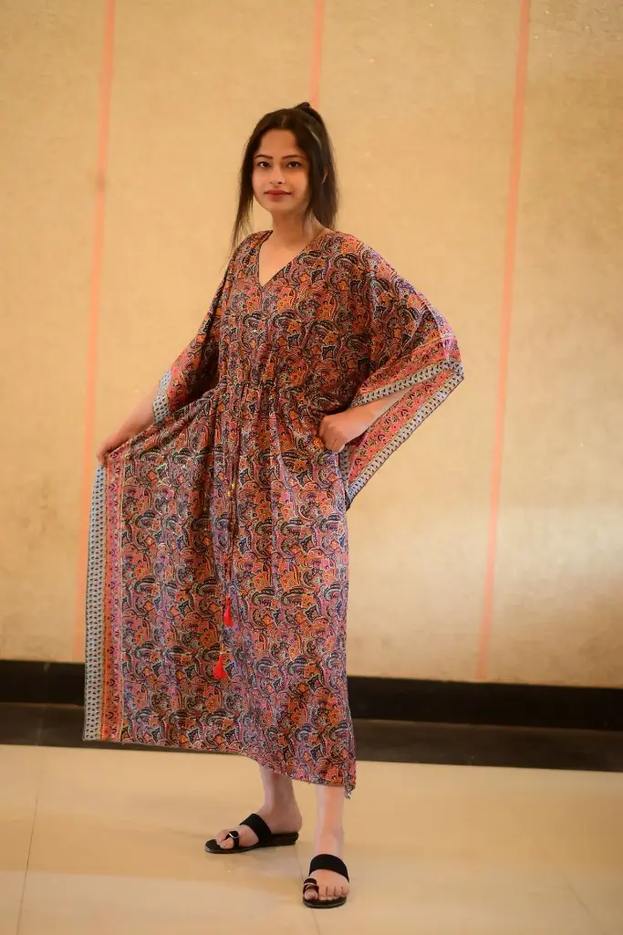 Bohemian Printed Kaftan Dress