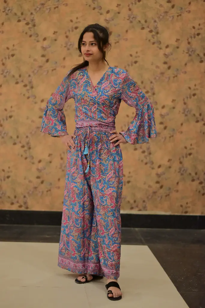 Azure Paisley Boho Co-ord Set