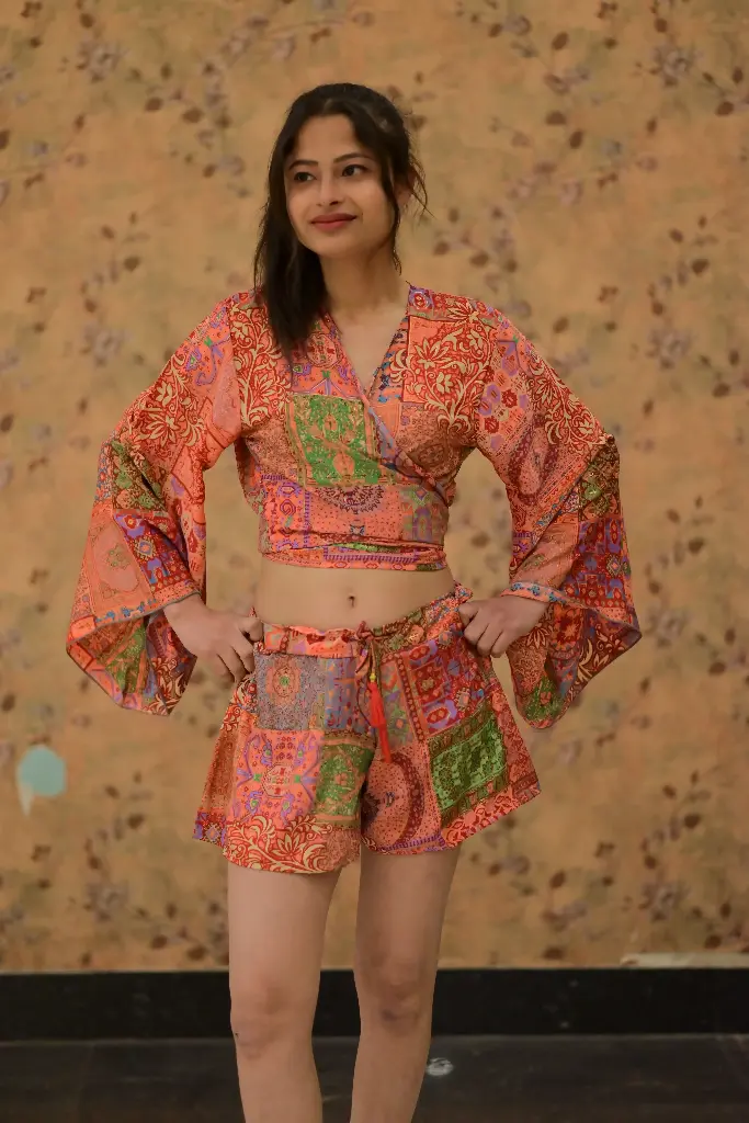 Boho Patchwork Wrap Co-ord Set