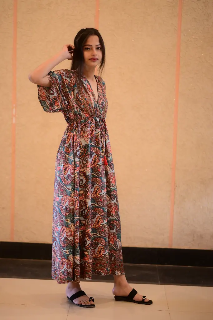  Sunset Paisley Boho Maxi   